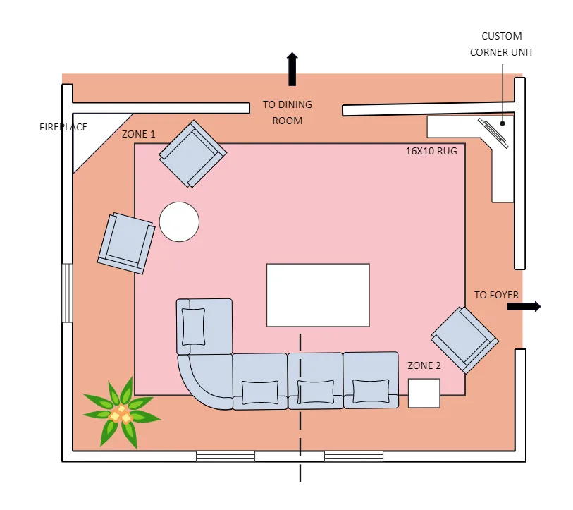 accent wall placement