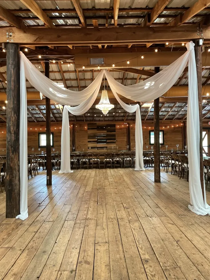 acoustic draping for barn wedding