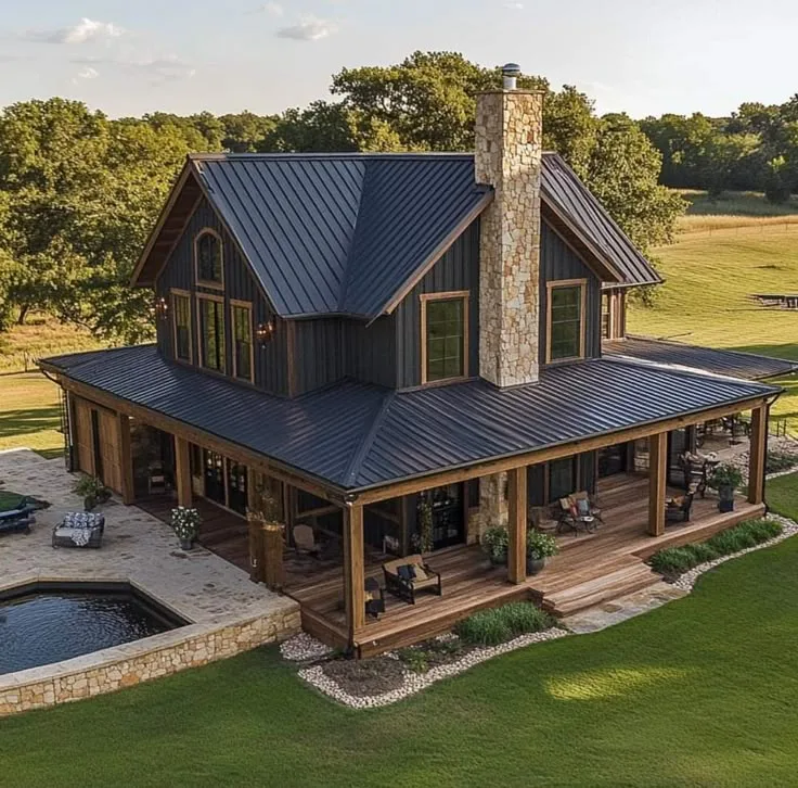 barndominium wraparound porch