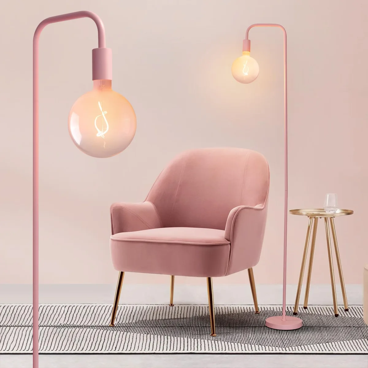 bedroom lighting for pink walls