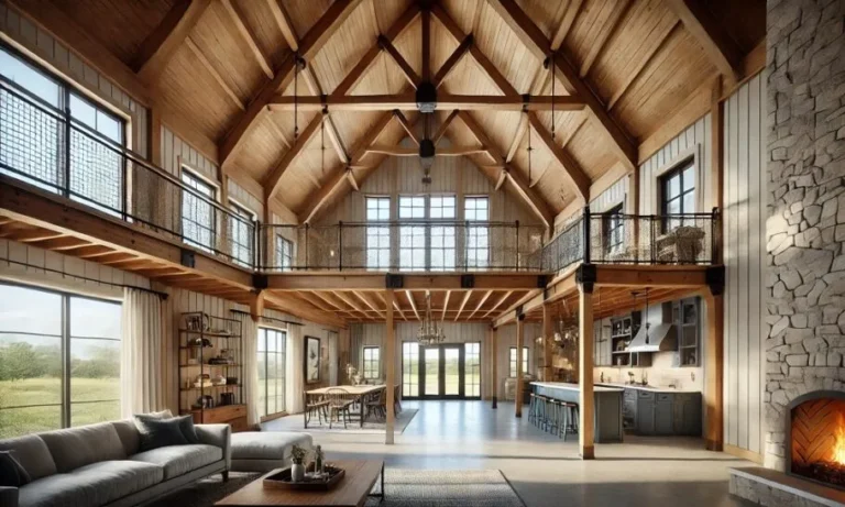 cabin barndominium great room