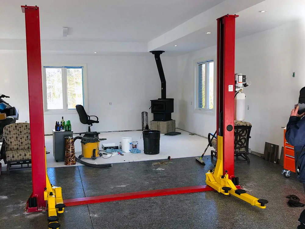 car lift in garage