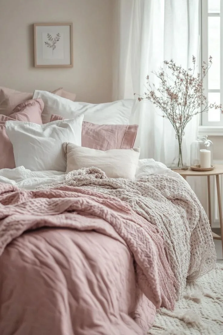 dusty pink bedroom