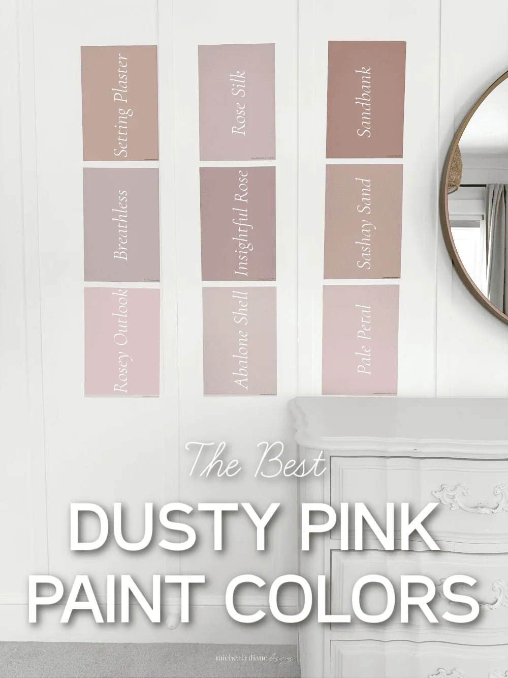dusty pink paint swatches