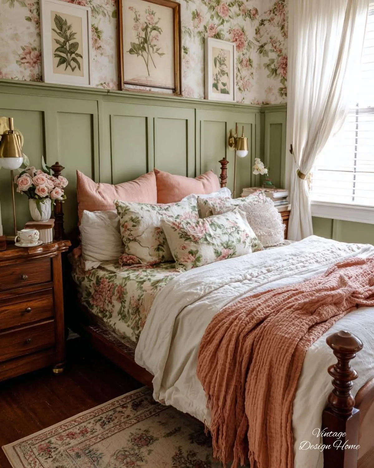dusty pink sage green pairing