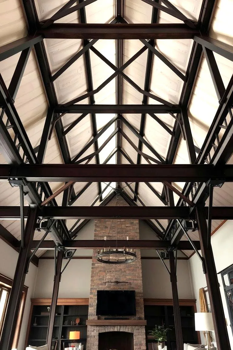 exposed steel beams