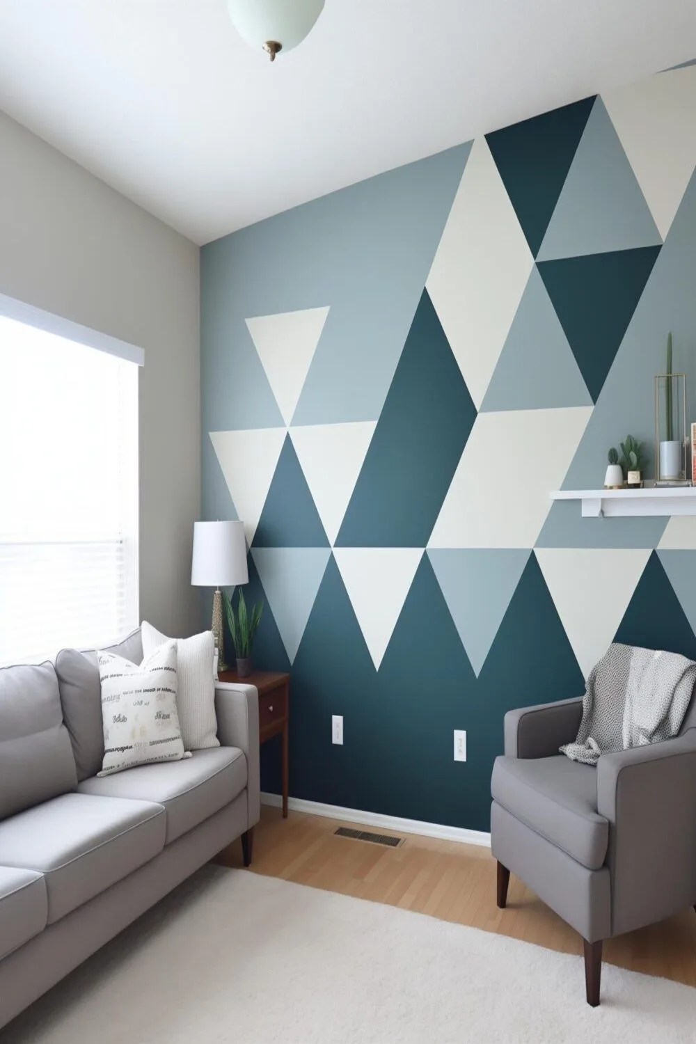 geometric paint pattern accent wall