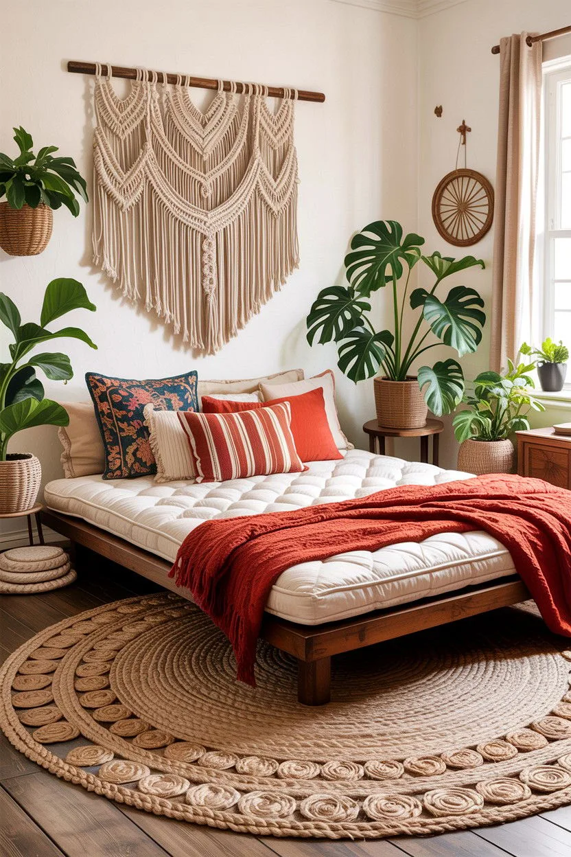 layered rugs textured bedding