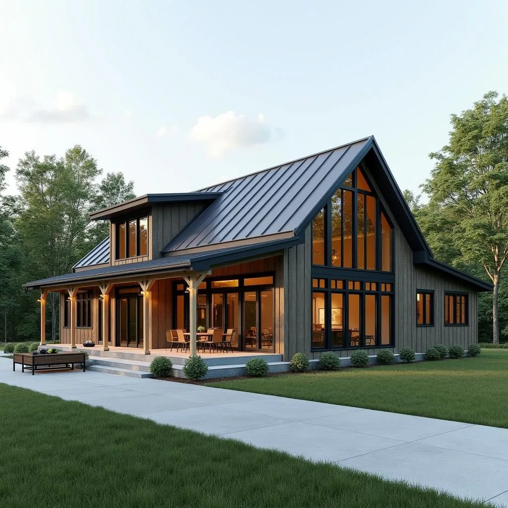 modern barndominium exterior