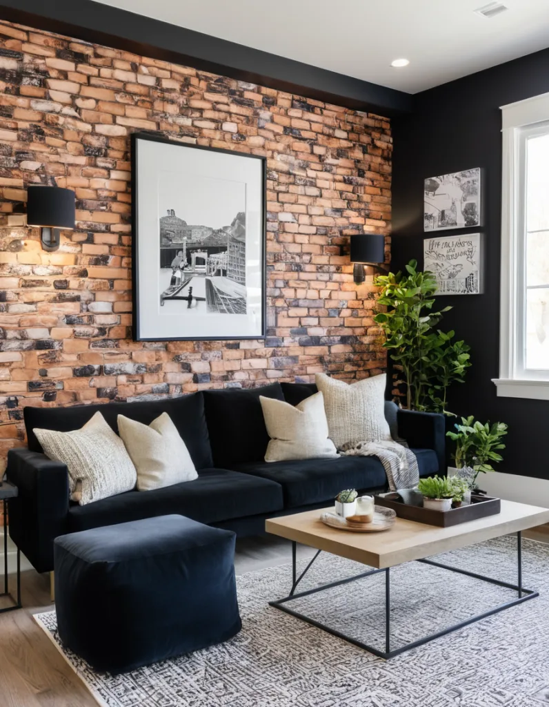 Modern black wall painting design