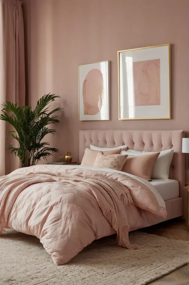 muted pink bedroom
