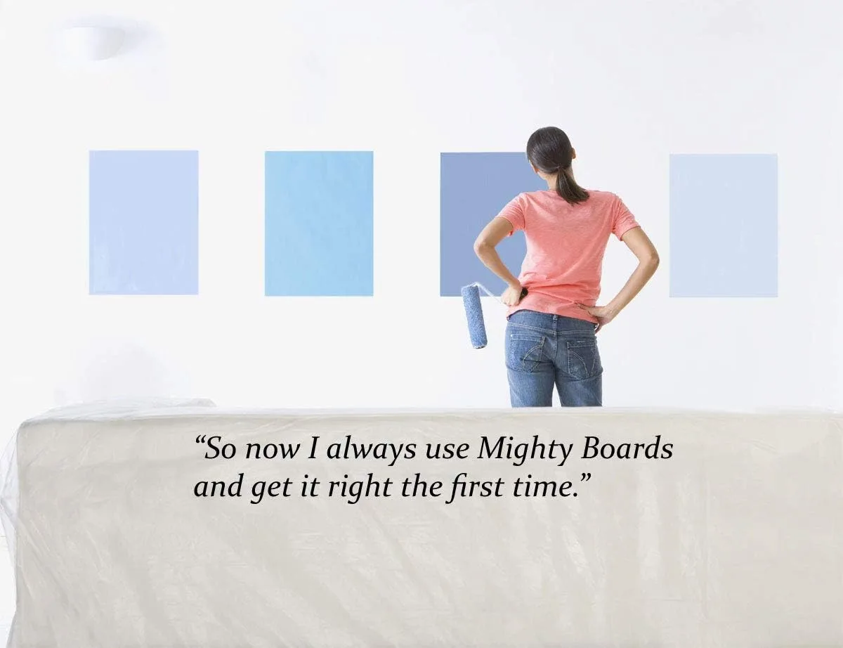 paint samples on wall