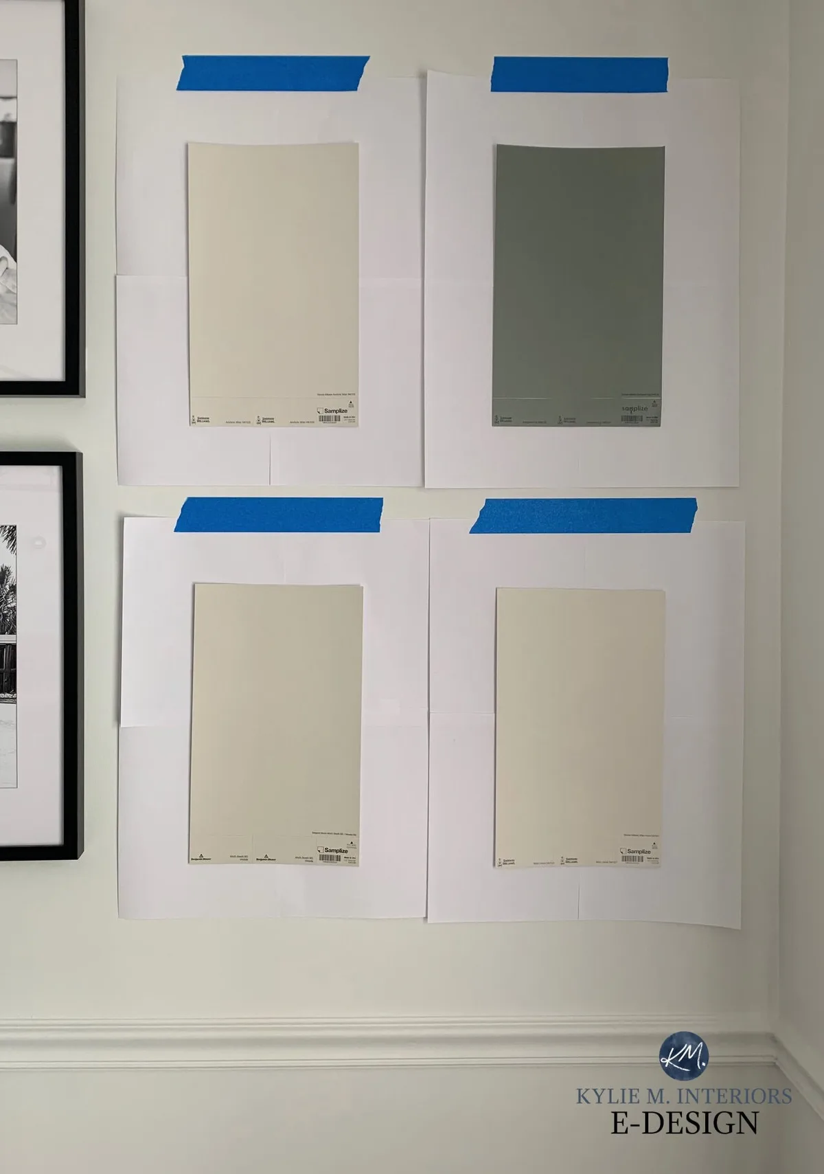 Paint samples on wall