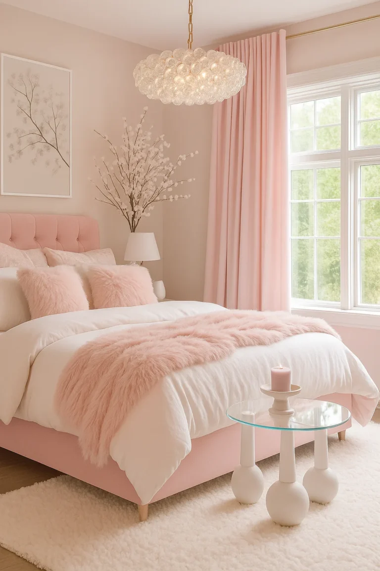pale pink bedroom serene atmosphere