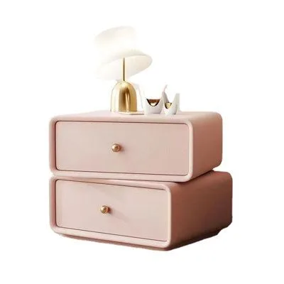 pink bedding wood tones metal finishes