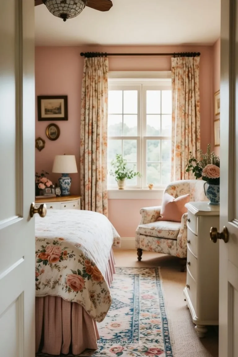 pink cottage bedroom