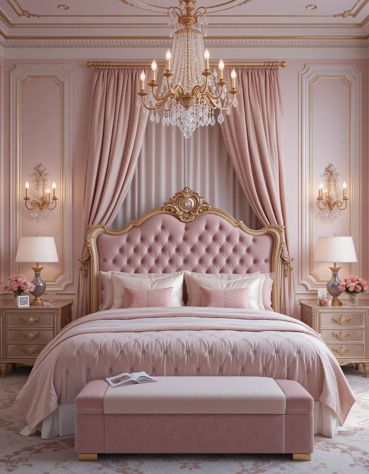 pink royal bedroom