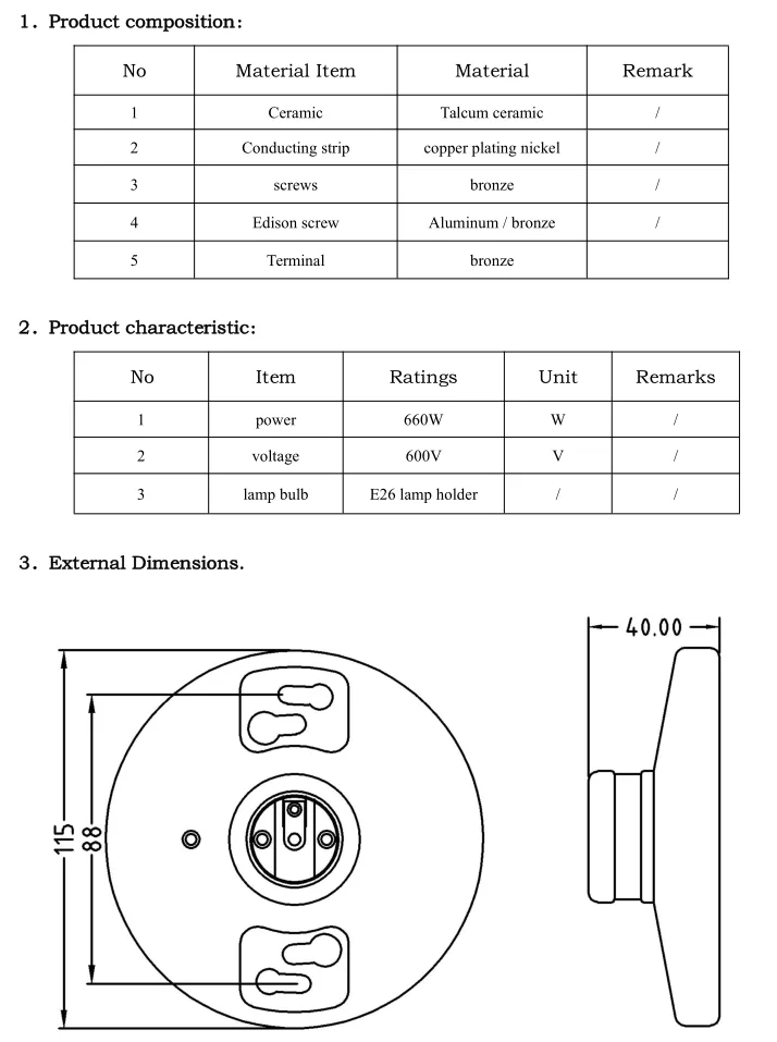 ceramic lamp socket chip hazard zones