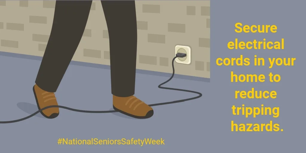 exposed floor lamp cord trip hazard