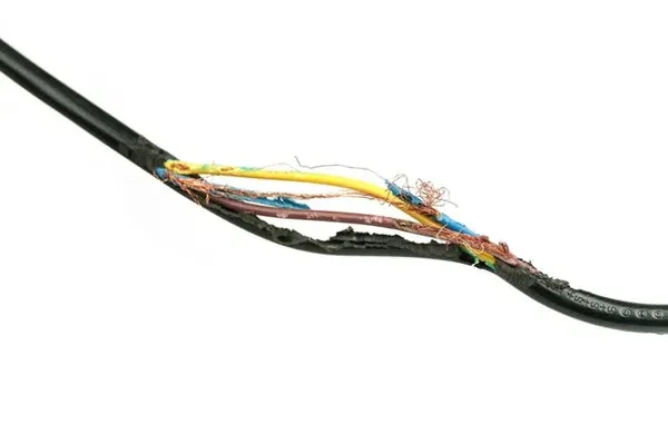 frayed floor lamp cord