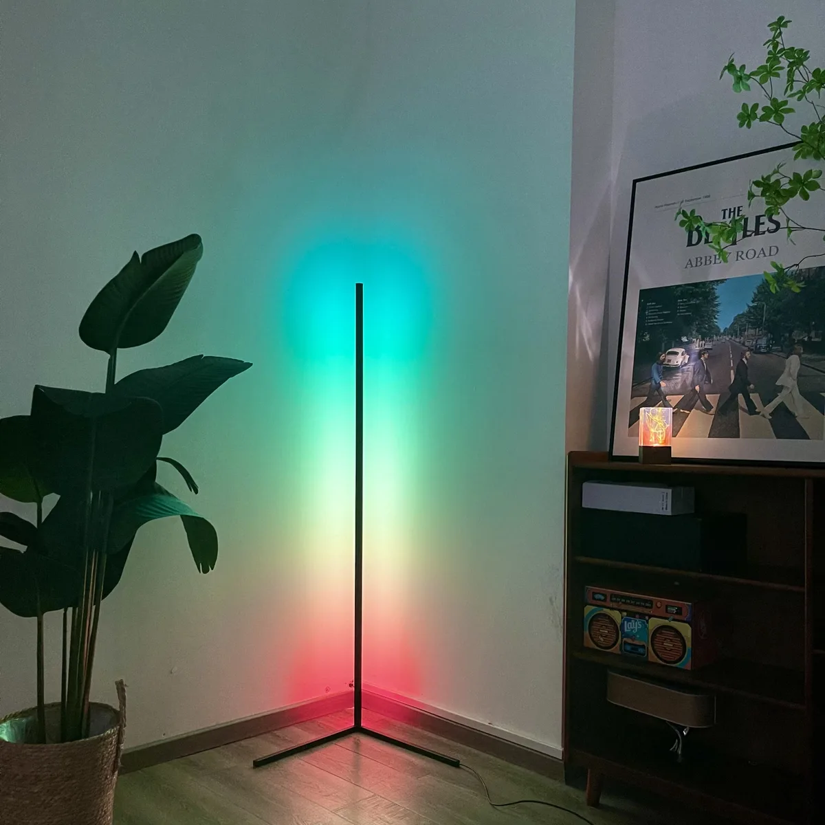 LED floor lamp glows faintly when off