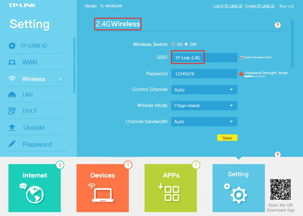 router network settings smart lamps