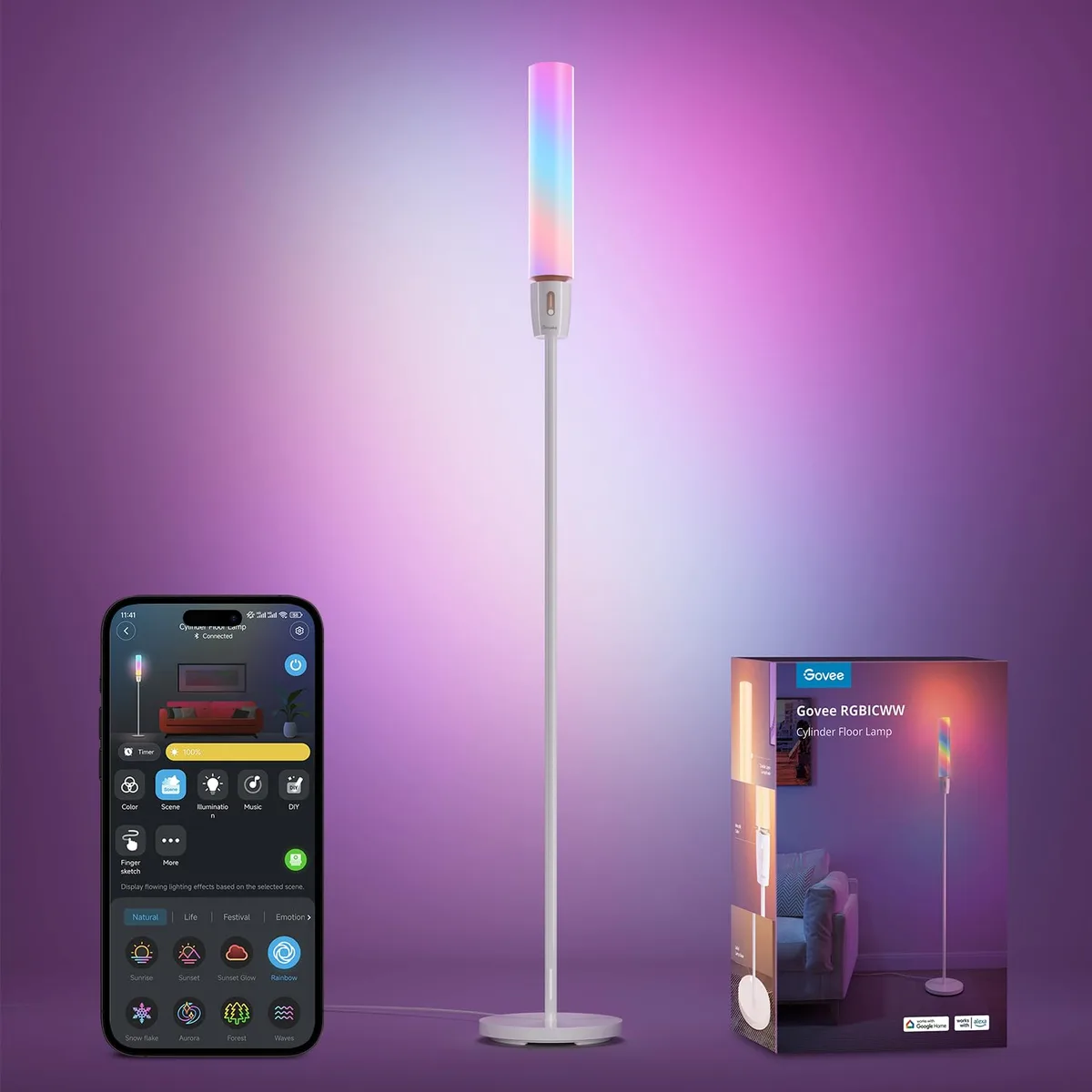 smart floor lamp paired to account