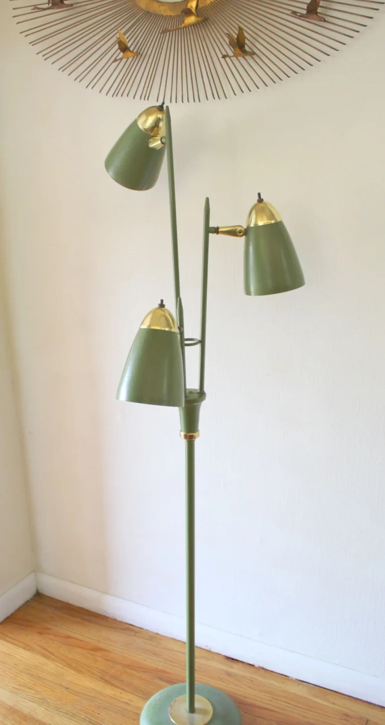 vintage floor lamp has a nonpolarized plug